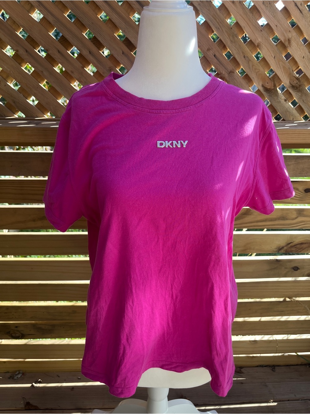 DKNY Hot Pink Short Sleeve Logo Tee